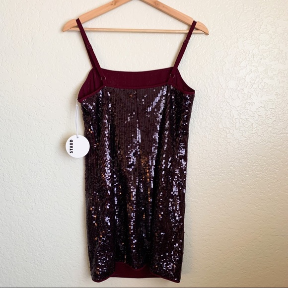 STAUD Sequin Mini Cocktail Dress 6 - Picture 3 of 5